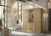 Wood Wandkast met verlichting