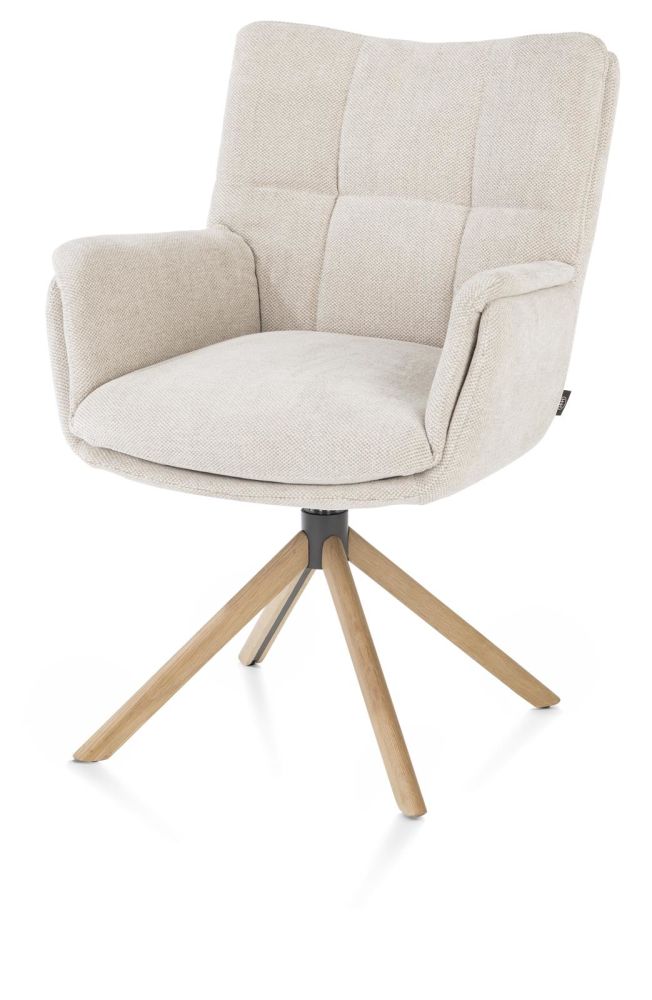 65897B17084404Ad20Bc953789C29577B52D0C38_Images_T_Ll_M_435Faf9291824494972Ad3241Bb1450C_Image.jpg Juna, Armstoel - Eiken Frame Met Relaxsysteem - Draaibaar - Stof Livigno - Creme - Afbeelding 1