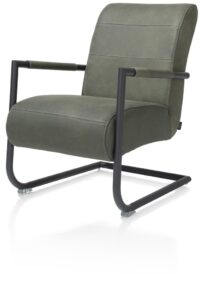 Angelica, bijzetfauteuil + zwart frame (ROB) - Cuba leder - Groen