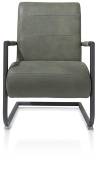 Angelica, bijzetfauteuil + zwart frame (ROB) - Cuba leder - Groen - Afbeelding 2