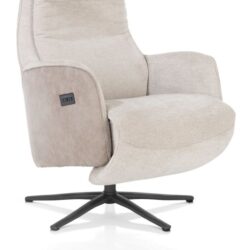 Felino, relaxfauteuil 2-m. - manuele hoofdsteun - poot graphiet - Livigno/Oregon kiezel