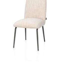 Bovina, eetkamerstoel - stof Luton + nosag - frame grafiet - Creme