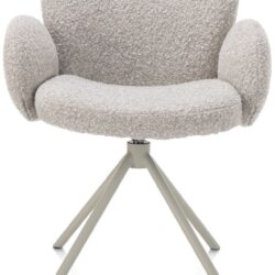 Jaxon, armstoel - Silk Grey frame - draaibaar - stof Brioni - Kiezel