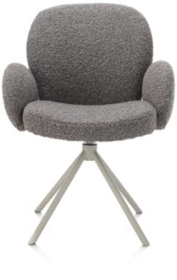 Jaxon, armstoel - Silk Grey frame - draaibaar - stof Brioni - lever