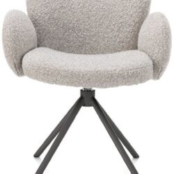 Jaxon, armstoel - graphiet frame - draaibaar - stof Brioni - Kiezel