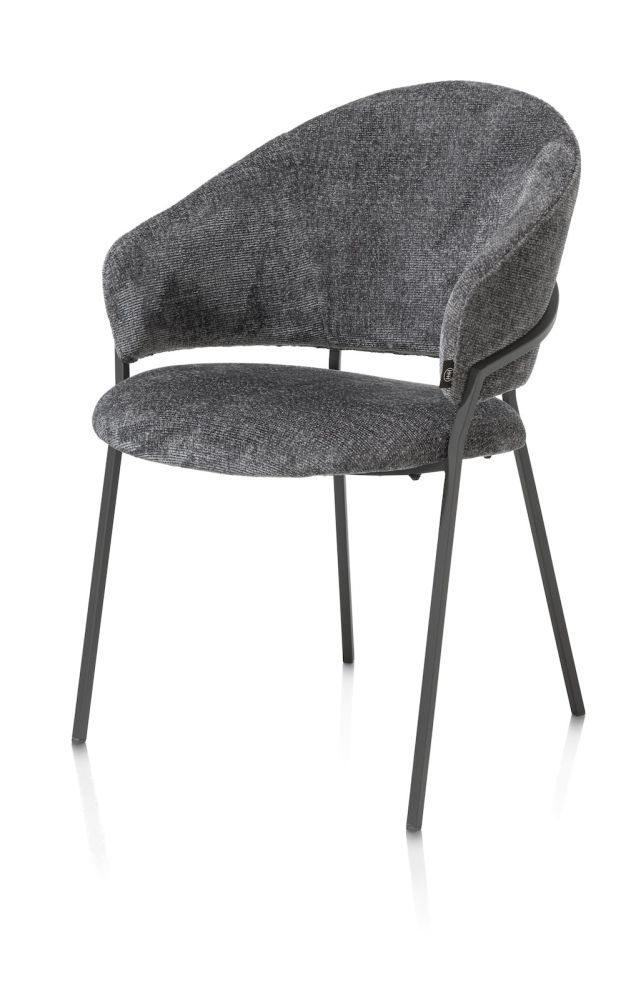 Leyla, armstoel - stof Vulcano - Antraciet