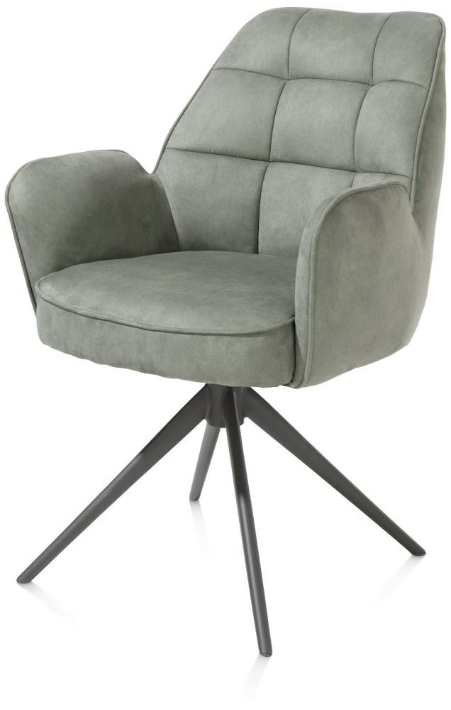 Bell, armstoel - graphiet frame - draaibaar - pocket - stof Calabria - Olijf