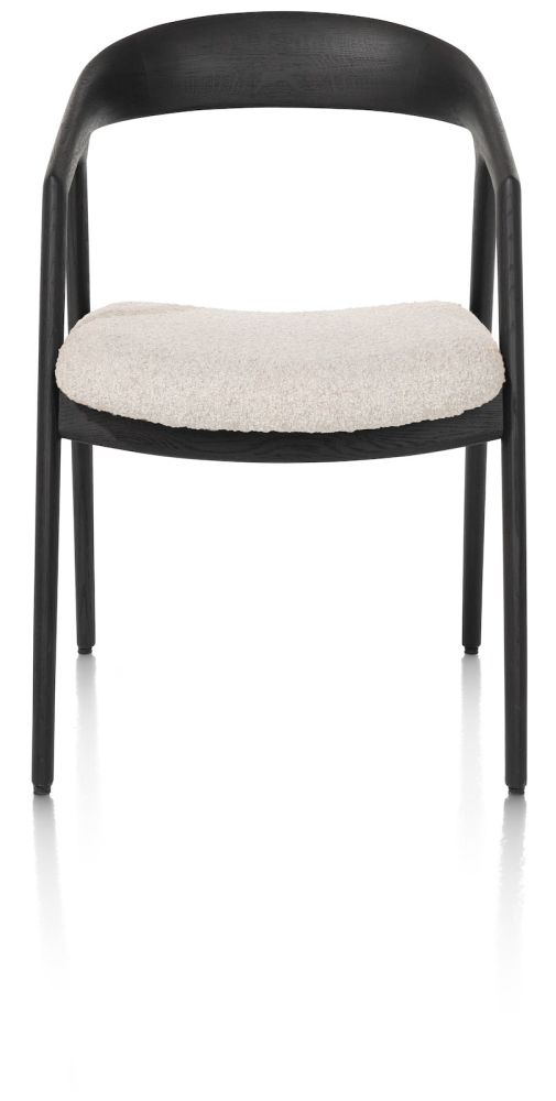 Dante, armstoel - eik antraciet met gestoffeerde zit in stof Brioni - Creme