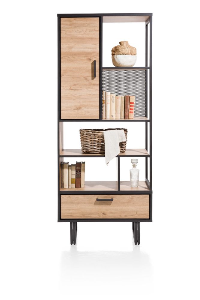 2868Fbe13455526Dcd8D582Cd35Fcb02Ccf35F17_Images_T_Ll_M_Fed3C8764892442Fa10C2994F3E1C42E_Image.jpg Avalon, Bibliotheque 80 Cm - 1-Porte + 1-Tiroir + 5-Niches - Natural - Image 1