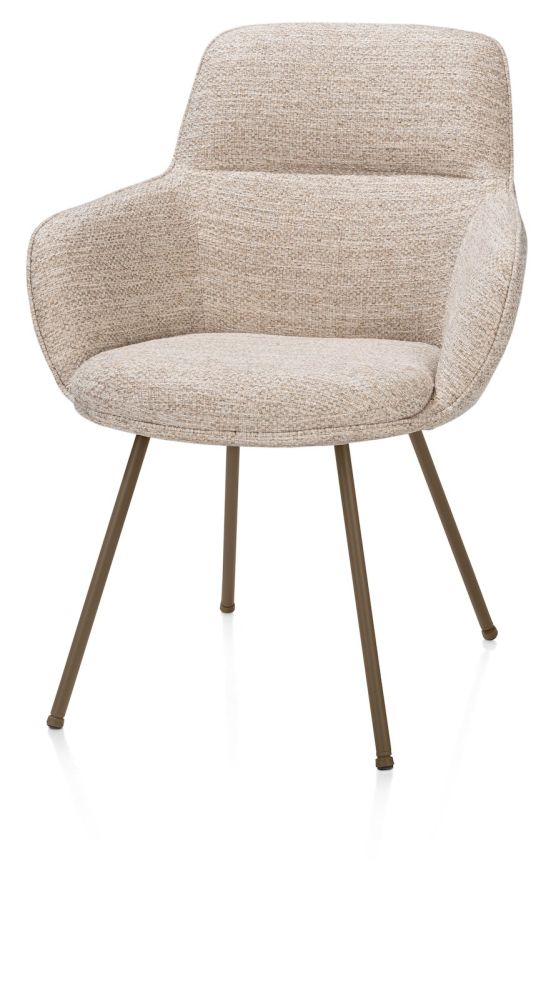 Mateo, armstoel - 4-pootjes - steelbrown - Bellini - Creme