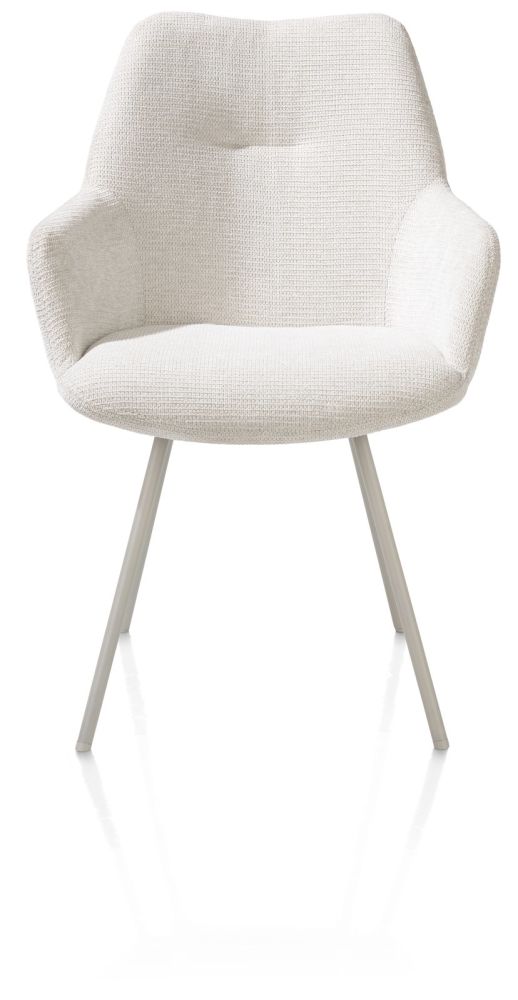 Odin, armstoel - metalen frame RAL 7044 - silk grey - stof Vada ivoor