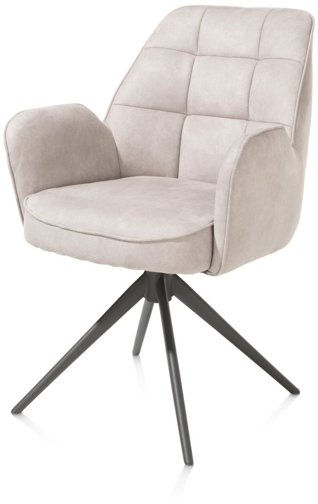 Bell, armstoel - graphiet frame - draaibaar - pocket - stof Calabria - Kiezel