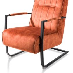 Northon, fauteuil met swing-frame metaal zwart