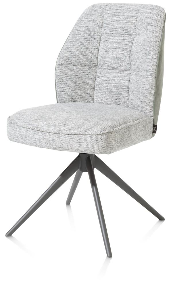 Bell, eetkamerstoel - graphiet frame - draaibaar - pocket - combi Calabria / Vada - Olijf