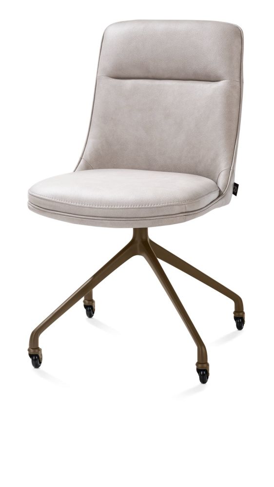 4634064Beed0C0290D6Cf7B236233C1B12E8071C_Images_T_Ll_M_9A8D3F57De0946598De414F2E3Dba19E_Image.jpg Mateo, Eetkamerstoel - Wielen - Steelbrown - Pala - Lichtgrijs - Afbeelding 1