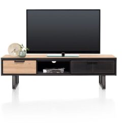 Avalon, meuble tv 160 cm - 2-tiroirs + 1-niche - natural