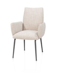 Bovina, armstoel - stof Luton + nosag - frame grafiet - Creme