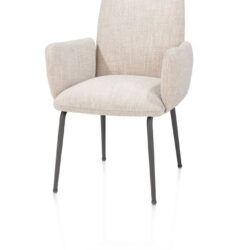 Bovina, armstoel - stof Luton + nosag - frame grafiet - Creme