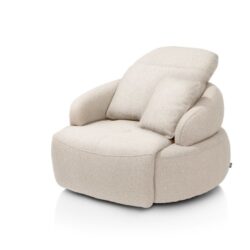 Hollywood, homecinema fauteuil pivot. xl, tissu cloudy dos réglable, électriq repose, incl. batt - beige