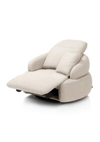 Hollywood, homecinema fauteuil pivotant xl, tissu cloudy, dos réglable, électrique repose - beige - Image 3