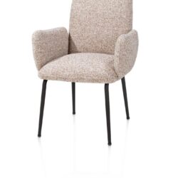 Bovina, armstoel - stof Luton + nosag - frame rough off black - koper