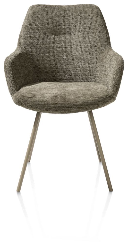 Odin, armstoel - metalen frame RAL 7034 - grijs-groen - stof Vada mosgroen