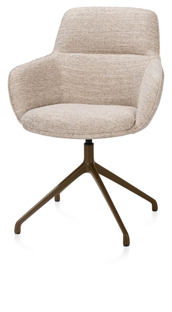 Mateo, armstoel - draaibaar - steelbrown - Bellini - Creme