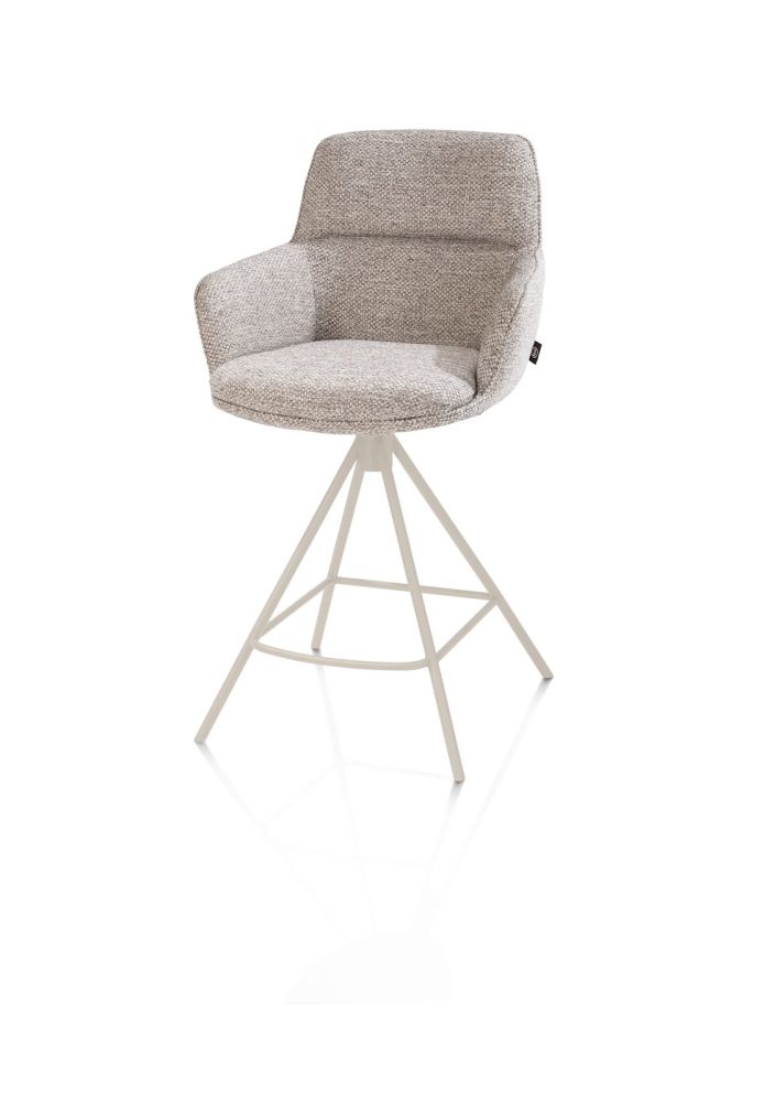 Mateo, barstoel - 4-pootjes - creme - Bellini - Kiezel