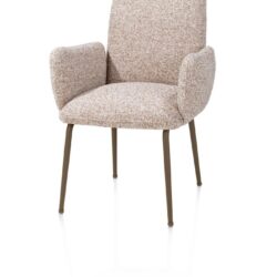 Bovina, armstoel - stof Luton + nosag - frame steelbrown - koper