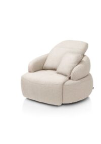 Hollywood, homecinema fauteuil pivotant xl, tissu cloudy, dos réglable, électrique repose - beige
