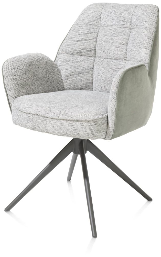 Bell, armstoel - graphiet frame - draaibaar - pocket - combi Calabria / Vada - Olijf