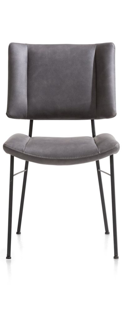 Tatum, eetkamerstoel - zwarte poten - stof Pala - Antraciet