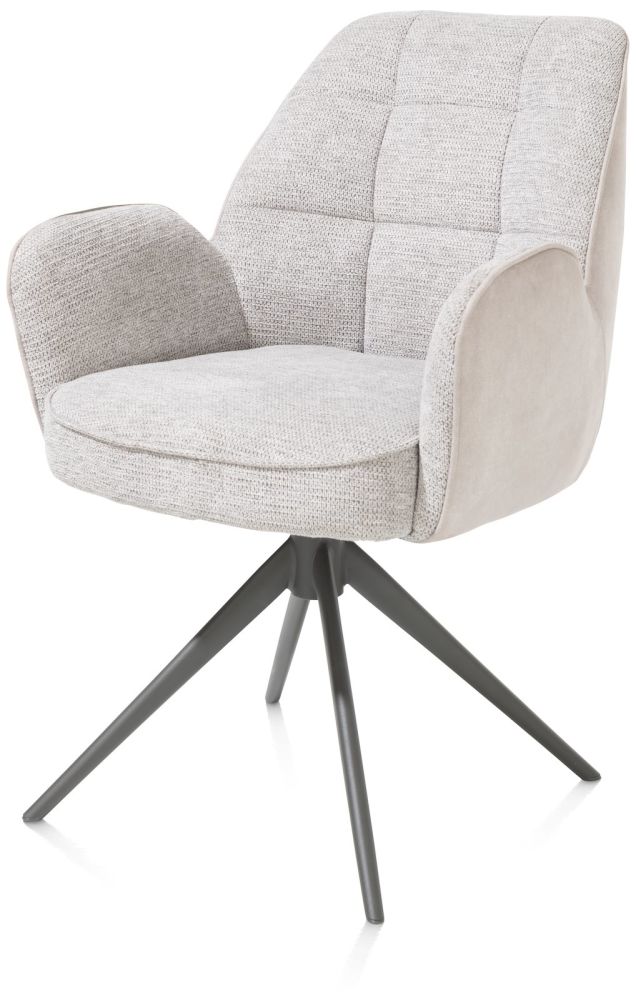 Bell, armstoel - graphiet frame - draaibaar - pocket - combi Calabria / Vada - Kiezel