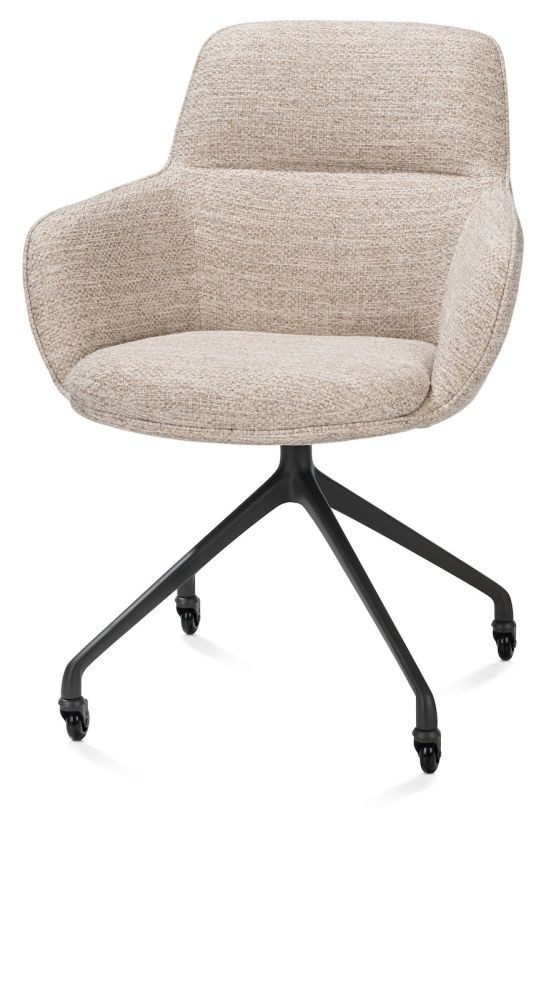 Da2231Ef63Ddd17F6A6Ed76A58Df23972C6Eedec_Images_T_Ll_M_5Bf191C0Ca4A444A85731E993A3Fe65F_Image.jpg Mateo, Armstoel - Wielen - Rough Off Black - Bellini - Creme - Afbeelding 1