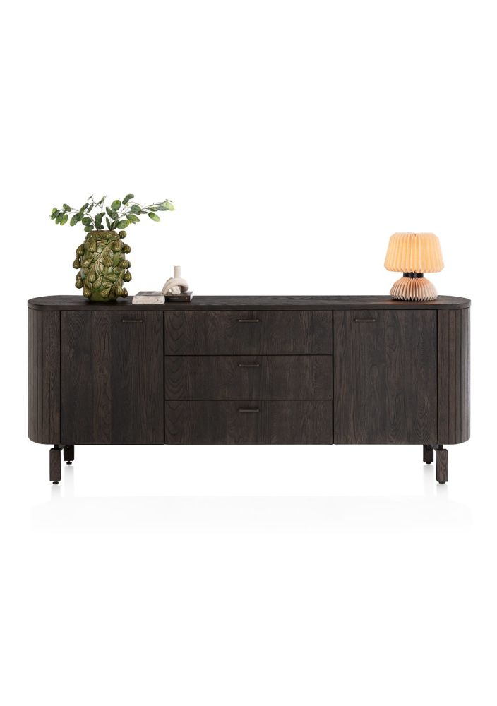 Ravello, dressoir 220 cm - 2-deuren + 3-laden - Basalt