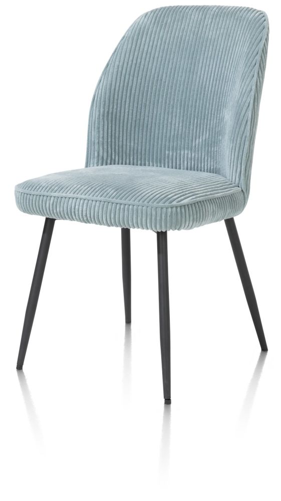 E0B7062Bce06A19E41Cddbbd04A9D0Df518943Ab_Images_T_Ll_M_3A61F368Ff004C3E8Da95F30E5Ceb7F7_Image.jpg Leonidas, Eetkamerstoel - Frame Rough Off Black (Rob) - Stof Rivas - Lichtblauw - Afbeelding 1