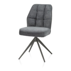 Bell, eetkamerstoel - grafiet frame - draaibaar - pocket - combi Calabria/Vada - Antraciet