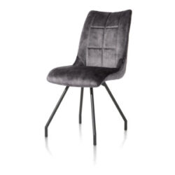 Mischa, chaise - 4 pieds + poignee - tissu karese - Anthracite