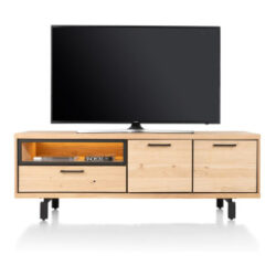 Ridgefield, lowboard 170 cm - 2 deuren + 1-lade + 1-niche (+ LED) - natural