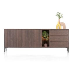 Trenton, Dressoir 210 cm. - 2-deuren + 3-laden + 2-niches - Clay