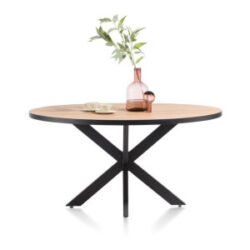 Avalox, table ronde 150 x 120 cm - couleur oak natural vintage - centrale pied