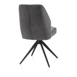 Bell, eetkamerstoel - zwart frame - draaibaar - pocket - stof calabria - Antraciet