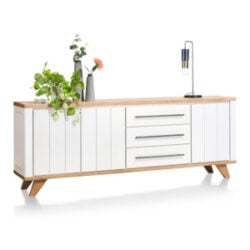 Jardin, buffet 230 cm - 3-portes + 3-tiroirs - blanc