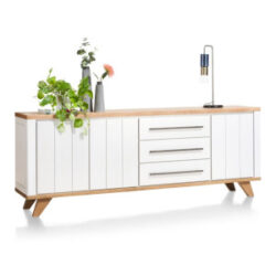 Jardin, dressoir 230 cm - 3-deuren + 3-laden - wit