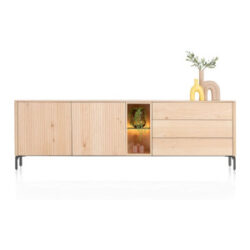 Trenton, Buffet 240 cm. - 2 portes + 3 tiroirs + 2 pinces - natural