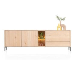Trenton, Dressoir 240 cm. - 2-deuren + 3-laden + 2-niches - natural