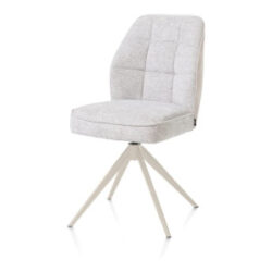 Bell, eetkamerstoel - creme frame - draaibaar - pocket - combi Calabria/Vada - Kiezel