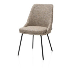 Isaac, eetkamerstoel - 4-pootjes - rough off black - stof Bellini - Groen