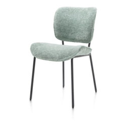 Julia, chaise - pietement rough off black - tissu Lecce - Vert