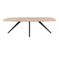 Arvada, eetkamertafel 250 x 110 cm, ovaal, 4 poot - Rough off black